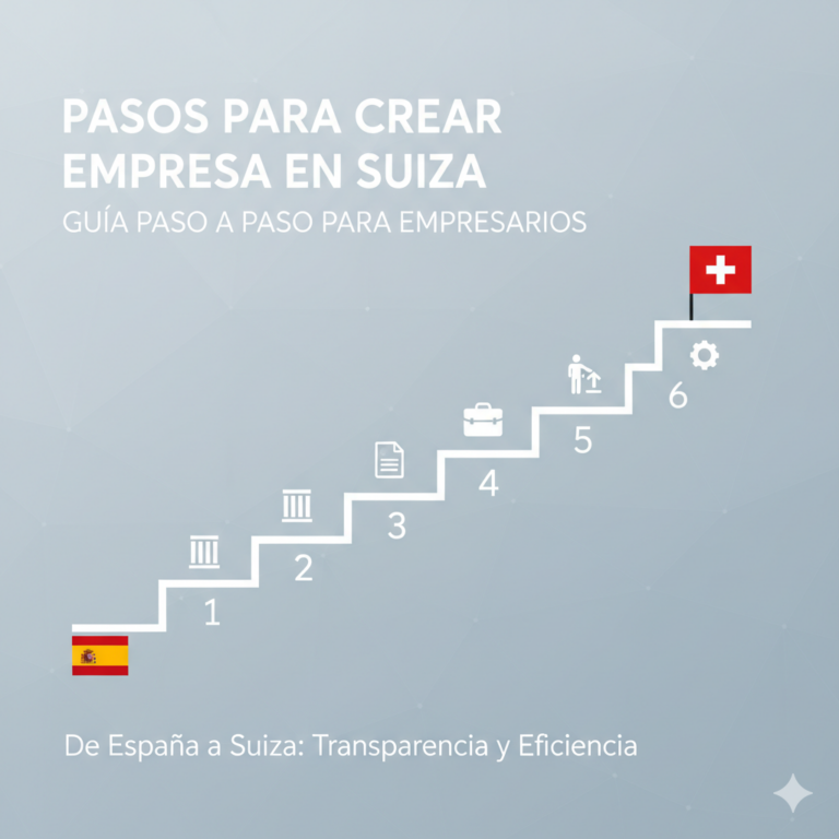 Pasos crear empresa Suiza guía etapas banderas España Suiza